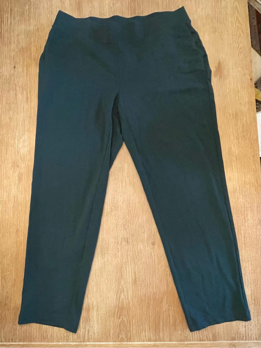J. Jill Dark Teal French Terry Slim Leg Pant